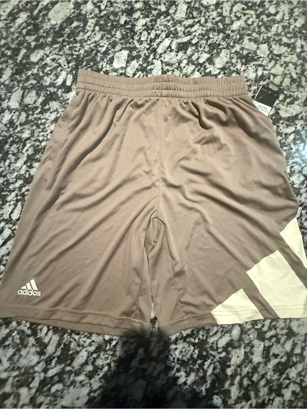 adidas Men's Beige Athletic Shorts with White Logo Accent